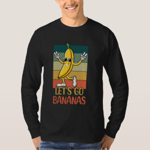 Lasst uns Bananen Kawaii Gelbe Banane Frucht Retro T-Shirt