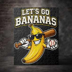 Lasst uns Bananen Retro Baseball Banane Lustig wer