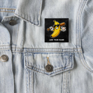 Lasst uns Bananen Retro Baseball Banane Lustig wer Button