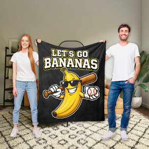 Lasst uns Bananen Retro Baseball Banane Lustig wer Fleecedecke