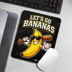 Lasst uns Bananen Retro Baseball Banane Lustig wer Mousepad