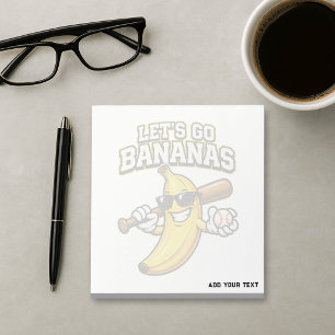 Lasst uns Bananen Retro Baseball Banane Lustig wer Notizblock
