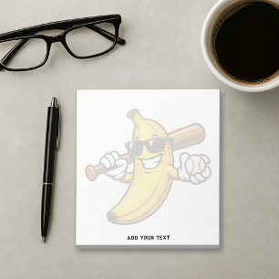 Lasst uns Bananen Retro Baseball Banane Lustig wer Notizblock