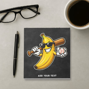 Lasst uns Bananen Retro Baseball Banane Lustig wer Notizblock