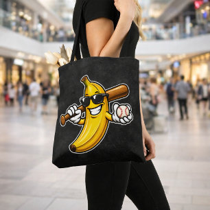 Lasst uns Bananen Retro Baseball Banane Lustig wer Tasche