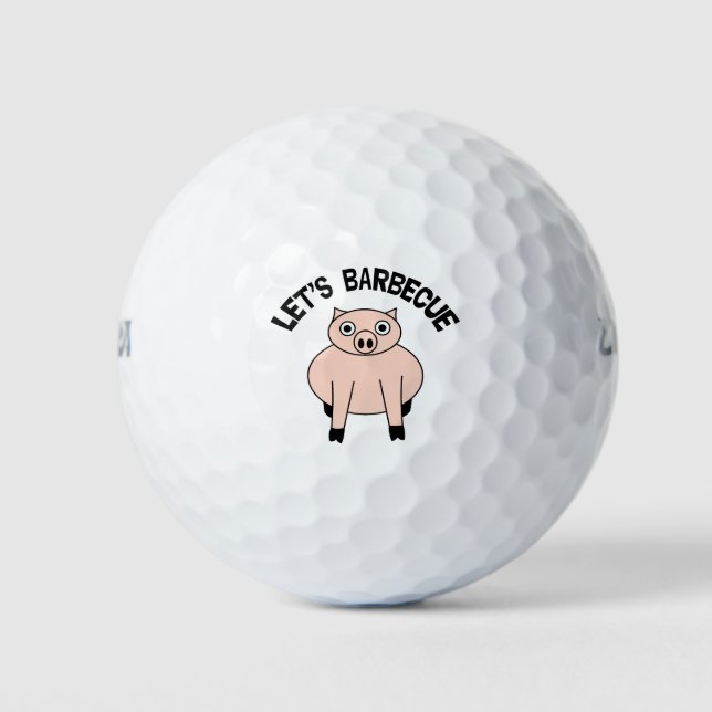 Lasst uns Barbecue essen Golfball (Vorderseite)