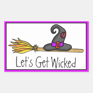 Lasst uns beirren   Witchy Halloween Rechteckiger Aufkleber
