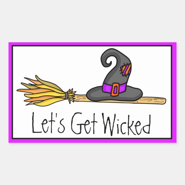 Lasst uns beirren | Witchy Halloween Rechteckiger Aufkleber (Vorderseite)