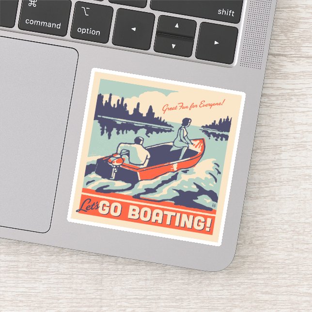 Lasst uns Boote fahren gehen Aufkleber (Detail)