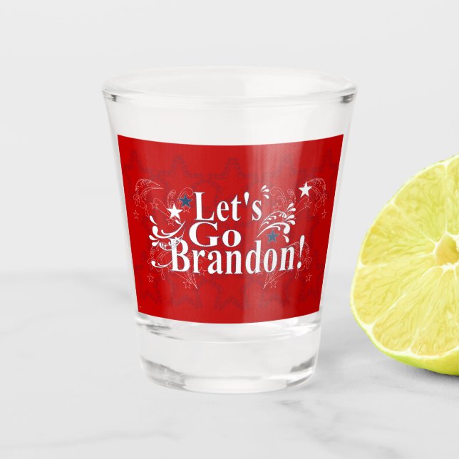 Lasst uns Brandon Bandana Shot Glass gehen Schnapsglas (Vorderseite)