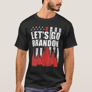 Lasst uns Brandon, die rote Linie, US-Flagge, losg T-Shirt