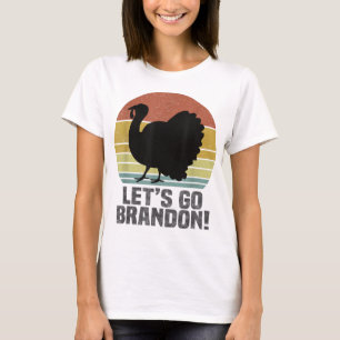 Lasst uns Brandon Erntedankfest Truthahn Retro Vin T-Shirt