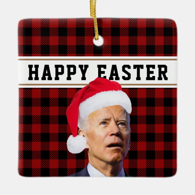 Lasst uns Brandon FJB Xmas gehen, Happy Oaster Keramikornament (Vorderseite)