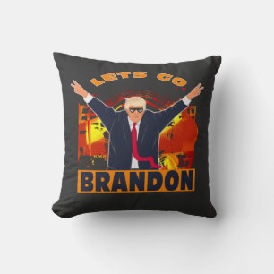 Lasst uns Brandon Funny Anti Biden Trump politisch Kissen