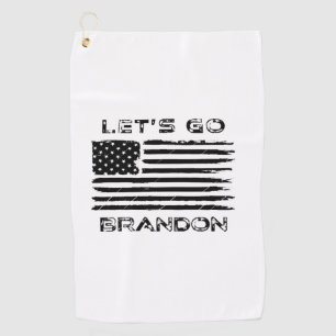 Lasst uns Brandon Funny Biden Chant Distressed Fla Golfhandtuch