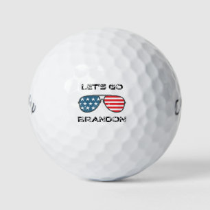 Lasst uns Brandon Funny Biden Chant Flag Golf Ball
