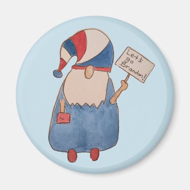 Lasst uns Brandon Gnome gehen Magnet (Vorne)