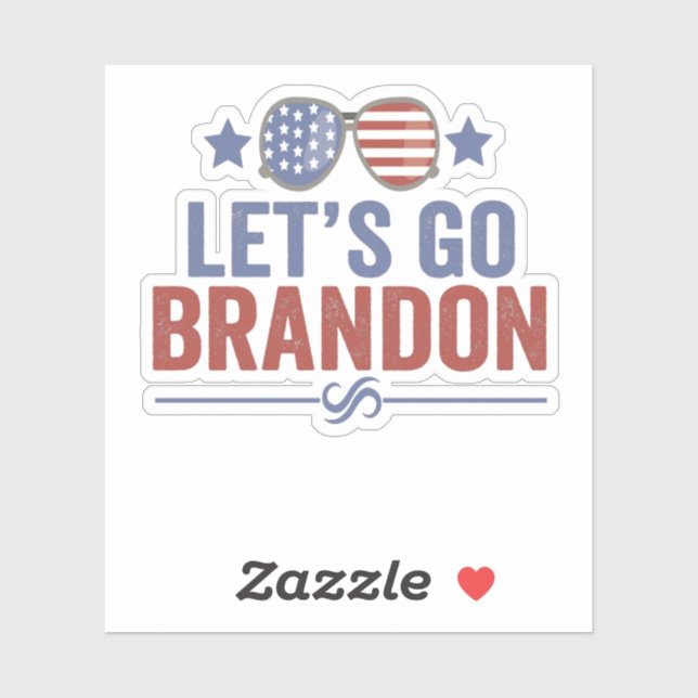 Lasst uns Brandon Patriotische Amerikanische Sonne Aufkleber (Blatt)