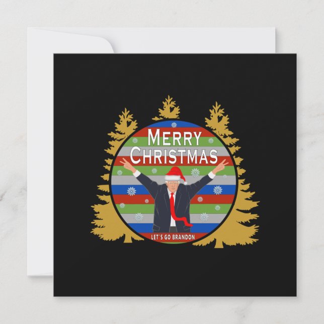Lasst uns Brandon Weihnachten Trump Snowflake Holi Karte (Vorderseite)