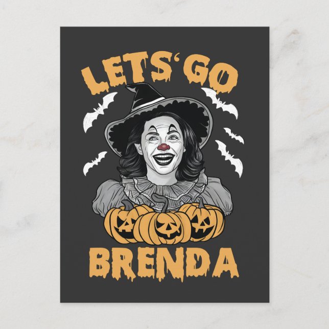 Lasst uns Brenda Spooky Halloween Kamala Harris ge Postkarte (Vorderseite)