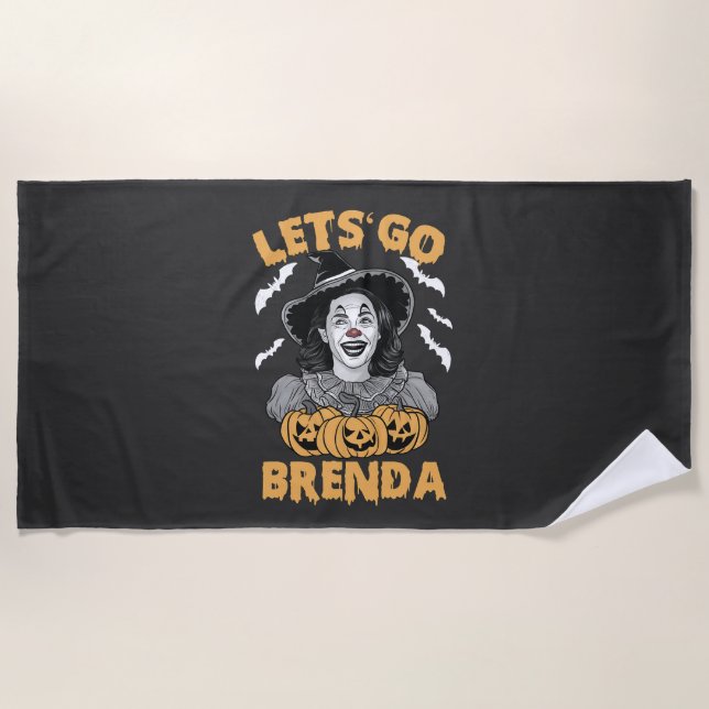 Lasst uns Brenda Spooky Halloween Kamala Harris ge Strandtuch (Vorderseite)