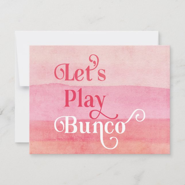 Lasst uns Bunco Pink Modern spielen Einladung (Vorderseite)