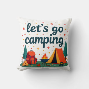 Lasst uns campen – Retro-Kissen für draußen Kissen