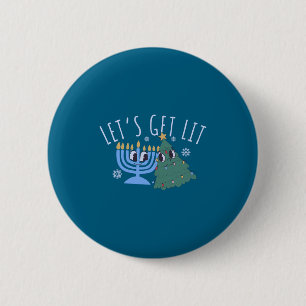 Lasst uns Chrismukkah Hanukkah Weihnachten Match b Button