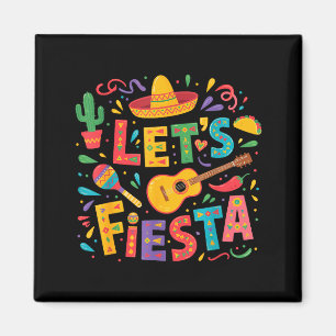 Lasst uns Cinco de Mayo feiern, mexikanische Hüte, Magnet