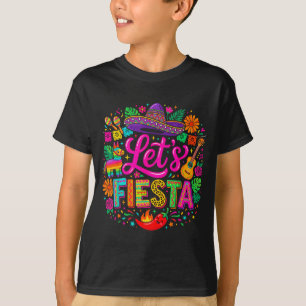 Lasst uns Cinco de Mayo lustig bunt mexikanisch fe T-Shirt