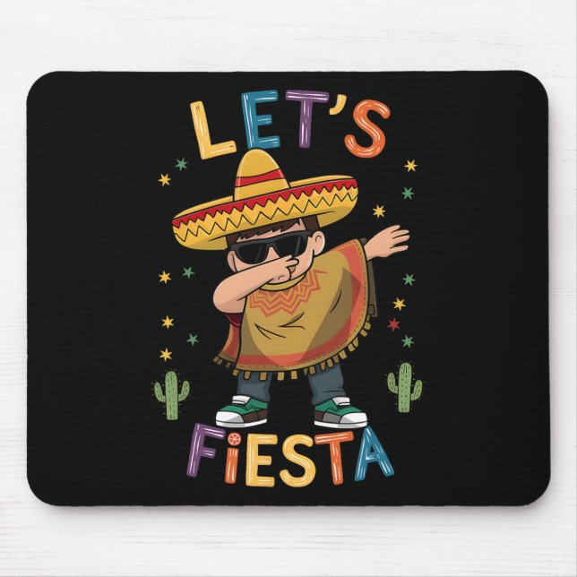 Lasst uns Cinco De Mayo mit Dabbing Mexikanischer  Mousepad (Vorne)