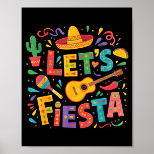 Lasst uns Cinco de Mayo Sombrero mexikanische Part Poster