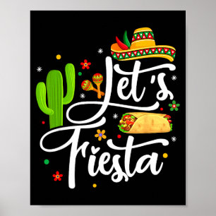 Lasst uns Cinco de Mayo Sombrero mexikanische Part Poster