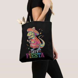 Lasst uns Cinco De Mayo T Rex Dinosaurier Fiesta f Tasche