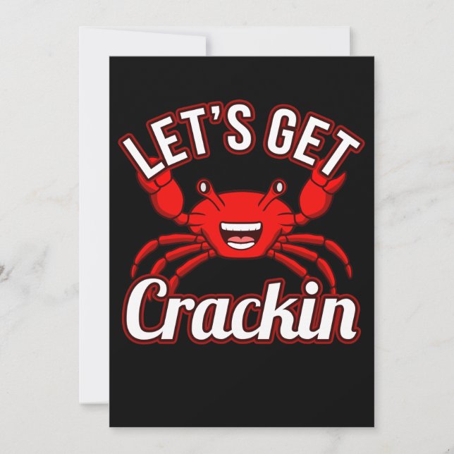 Lasst uns Crackin Seafood Crabbing KrabbenHummer h Einladung (Vorderseite)