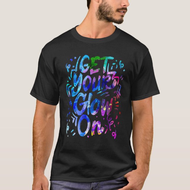 Lasst uns Crazy glänzen Party 80er Retro Kostüm Te T-Shirt (Vorderseite)