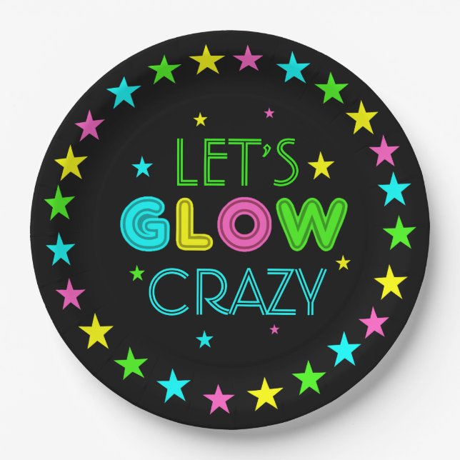 Lasst uns Crazy Party glühen Pappteller (Vorderseite)