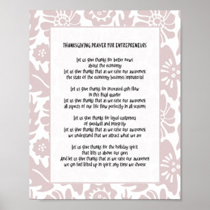 Lasst uns danken Blumiger Boss Lady Gebet Poster