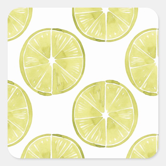 Lasst uns darüber reden | Limones Muster Quadratischer Aufkleber (Vorderseite)