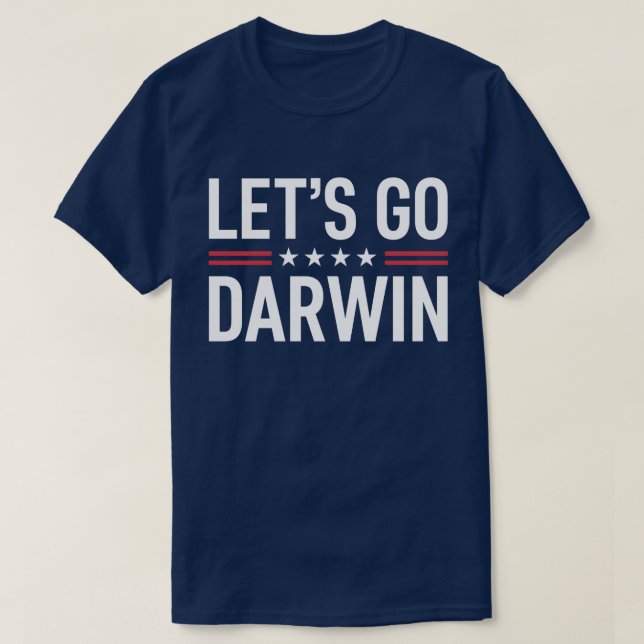 Lasst uns Darwin gehen - ein lustiges politisches  T-Shirt (Design vorne)