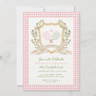 Lasst uns das Gericht treffen | Preppy Pickle Ball Einladung