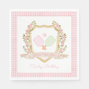 Lasst uns das Gericht treffen   Preppy Pink Pickal Serviette