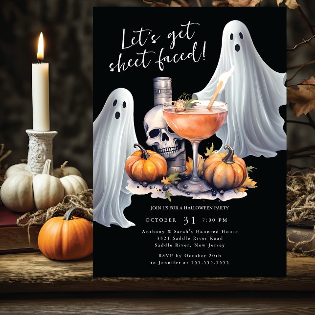 Lasst uns das Halloween-Party von Blatt übersehen. Einladung (Von Creator hochgeladen)