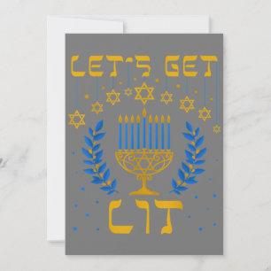 Lasst uns das Hanukkah-Shirt 'Lit' Jew Menorah jüd Einladung