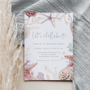 Lasst uns das Hellebrate   Summer Beach Birthday P Einladung