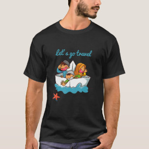 Lasst uns das Ozean-Spielzeug-Papierboot bereisen T-Shirt