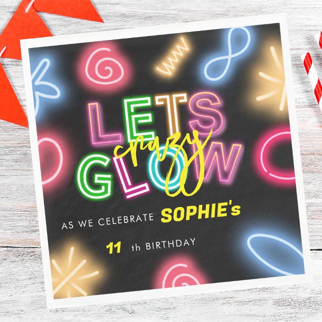 Lasst uns das Party des Neon-Lasers glühen Serviette (Von Creator hochgeladen)