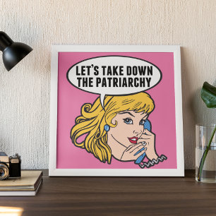 Lasst uns das Patriarchat Feministische Rosa besie Poster