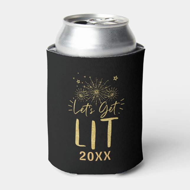 Lasst uns das Silvestertypografie-Silvester-Party  Dosenkühler (Kanne Vorderseite)
