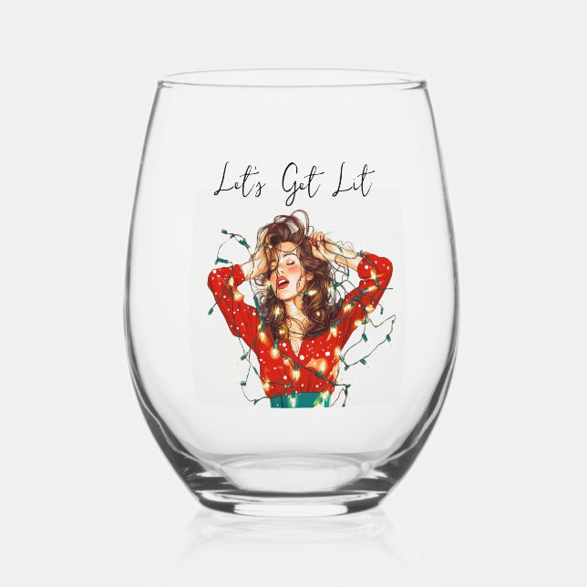 Lasst uns das sonnige Weinglas holen Weinglas Ohne Stiel (Vorderseite)